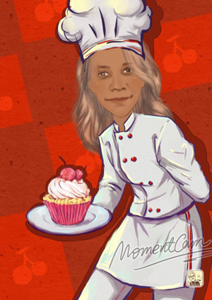A cartoon photo of myself dressed as a baker